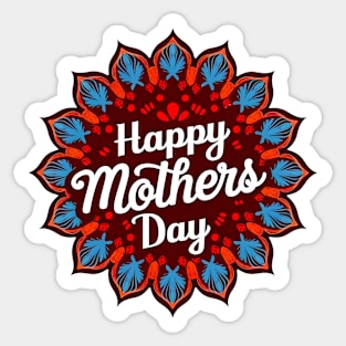 Happy mothers day, fun flowers vintage print shirt 3 Sticker